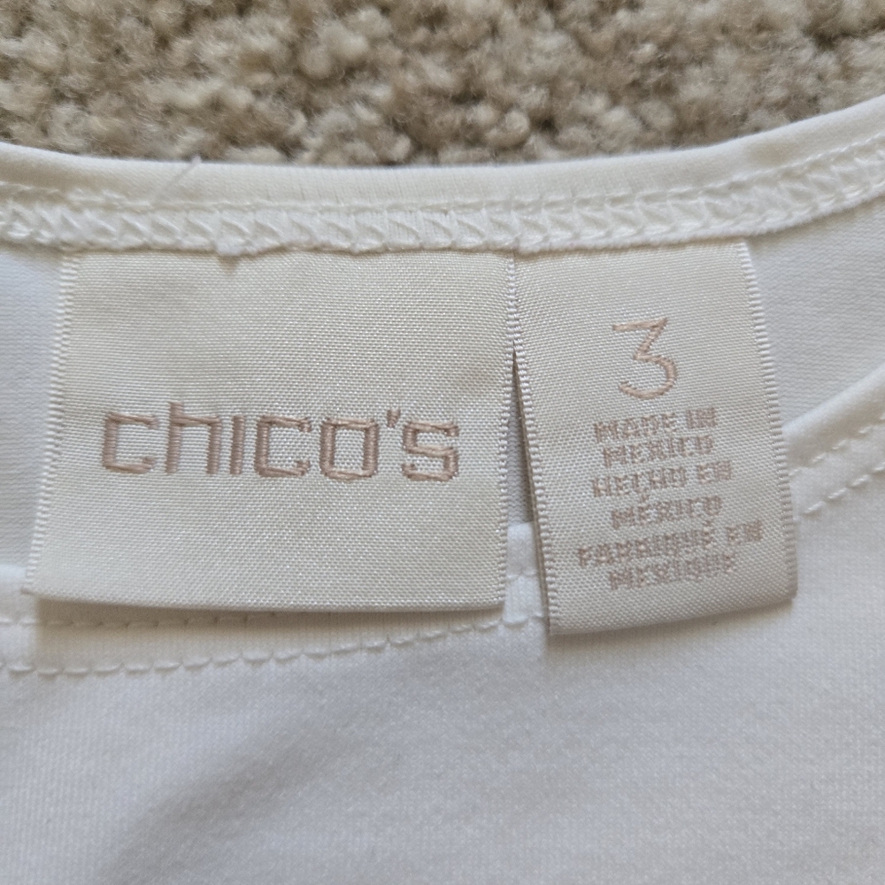 Chico's Classic Microfiber Tank Top - Cream/Off White Sz 3 (US Sz 16) - Picture 2 of 3